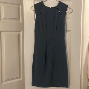 Zipper back slate blue dress